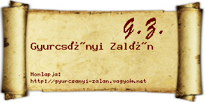 Gyurcsányi Zalán névjegykártya